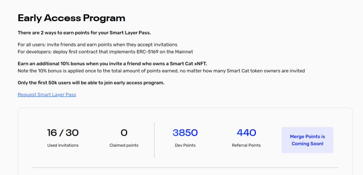 Làm gấp!!! Hướng dẫn nhận 3850 Dev Points từ chương trình Early Access của dự án <a href="/SmartLayer/">Smart Layer</a> 

Anh em ủng hộ Đông 1 like và 1 retweet nhé 

Chi tiết 👇

#smartlayer #airdrop