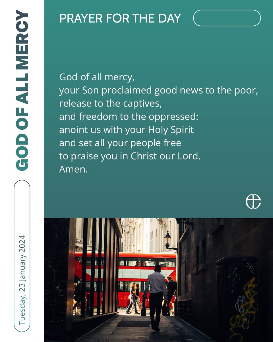 In the name of Christ, we pray.

Listen to today's prayer or read a plain text version at cofe.io/TodaysPrayer.