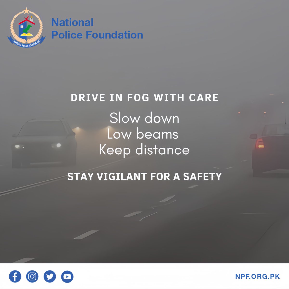 npforgpk's tweet image. Drive carefully in foggy weather for a safer journey.
.
.
.
.
.
.
.
.
.
.
.
.
.
.
.
.
.#FoggyDrive #VisibilityChallenge #WeatherAlert #SafeDriving #FogConditions #DriveCaution #LowBeam #SafetyFirst
