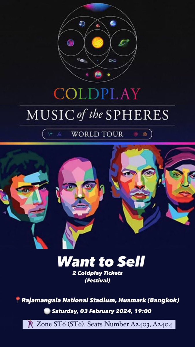 cerlyna's tweet photo. @IDWantsColdplay @coldplay @livenationsg WTS Coldplay Bangkok! serious buyer only! DM me for buy https://t.co/YT9kpAbNUd