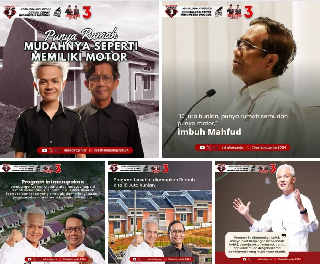 Ganjar Mahfud dgn nomor 3 telah memiliki program-program untuk menyiapkan 10 juta hunian yang akan tersebar diseluruh Indonesia.

Harapannya, melalui program ini masyarakat bisa memiliki rumah layak huni dengan harga terjangkau.

#SahabatGanjar  
#GanjarMahfud2024 #SatSet