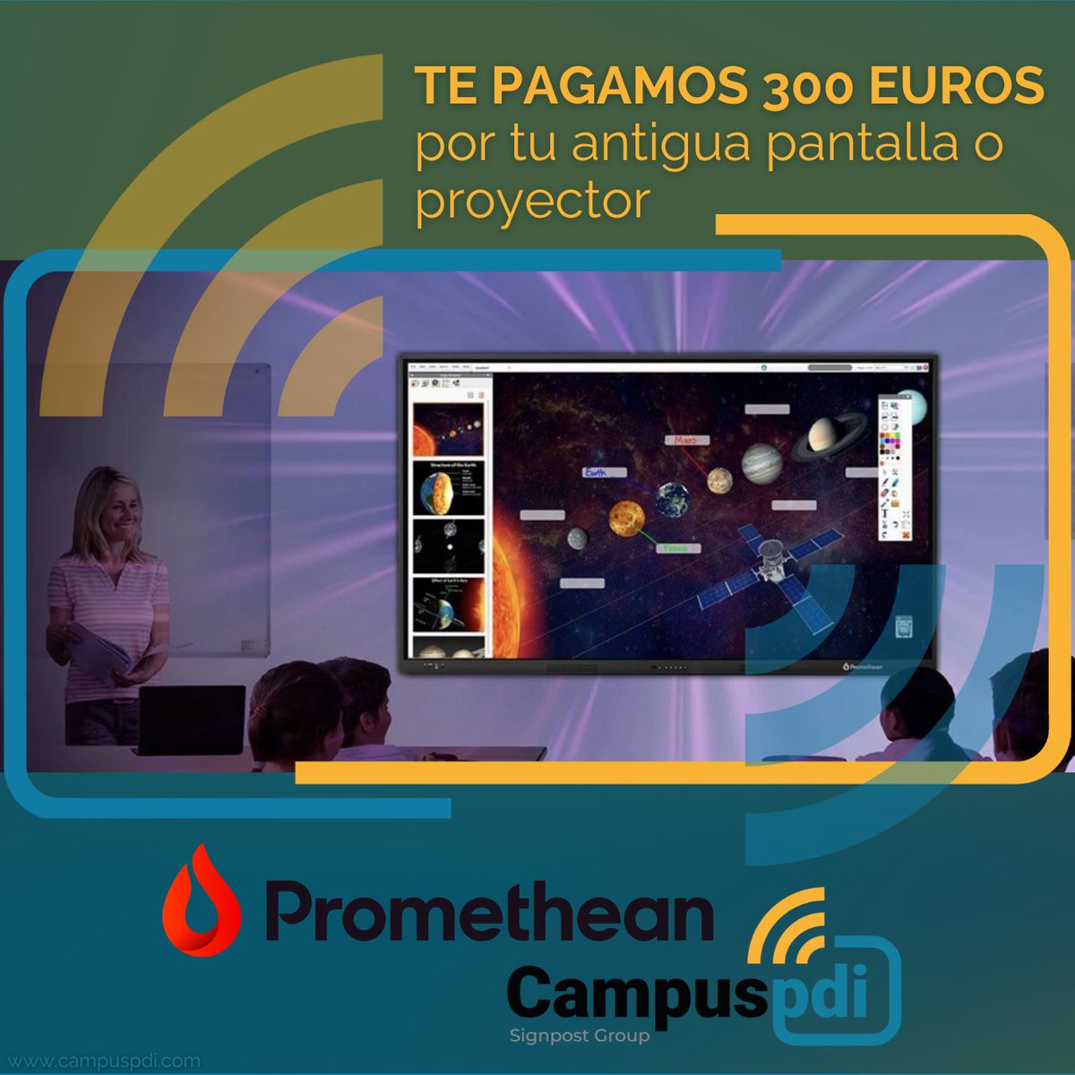 campuspdi's tweet photo. 📣 No pierdas la oportunidad de renovar tu #panelinteractivo con #CampusPDI y @PrometheanES ‼️ Te damos 300 euros si renuevas tu pantalla por los excelentes #ActivPanelLX 🔝 Infórmate ℹ️ https://t.co/nadWgB5FhJ ⬅️#educación #colegios #institutos #panelesinteractivos #escuelas https://t.co/qnGOWpSDum