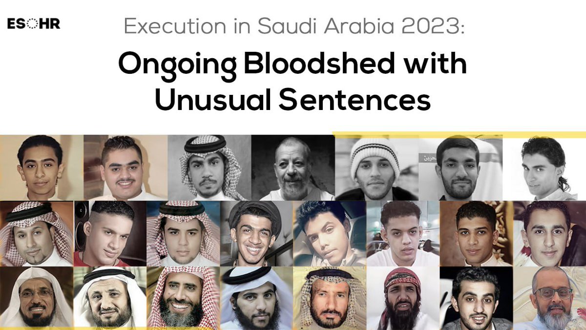 The annual report on executions in #SaudiArabia by the European Saudi Organization for Human Rights, for the year 2023: Ongoing Bloodshed with Unusual Sentences 🔵cutt.ly/wwLzMecS #SaudiArabiaExecutions2023