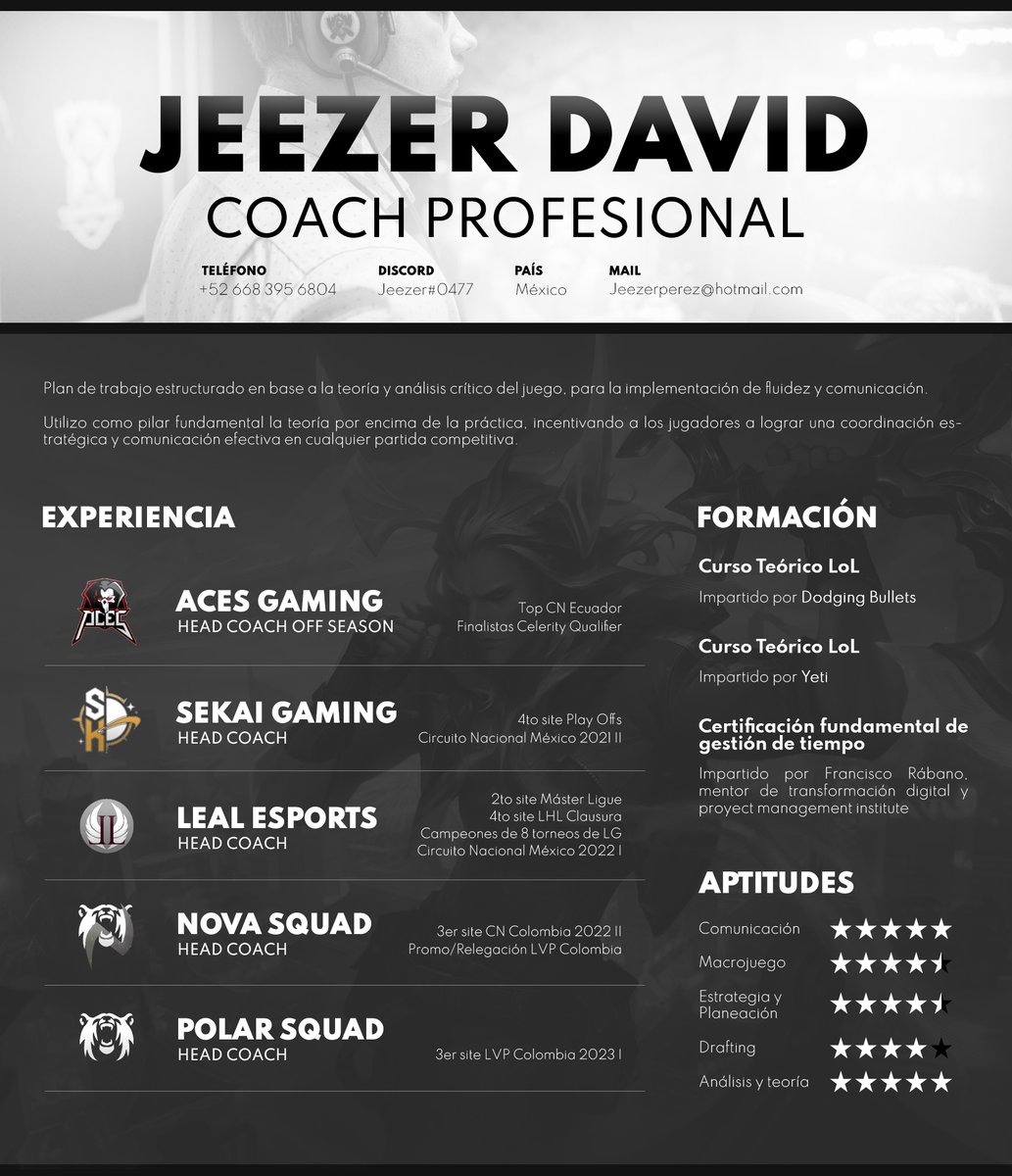 Hola, me encuentro disponible para escuchar ofertas como HC/Strategic para Circuitos Nacionales o cualquier competencia en cuestión. Referencias disponibles. Se agradecen los RT &lt;3 . 
CV mas detallado en el MD.