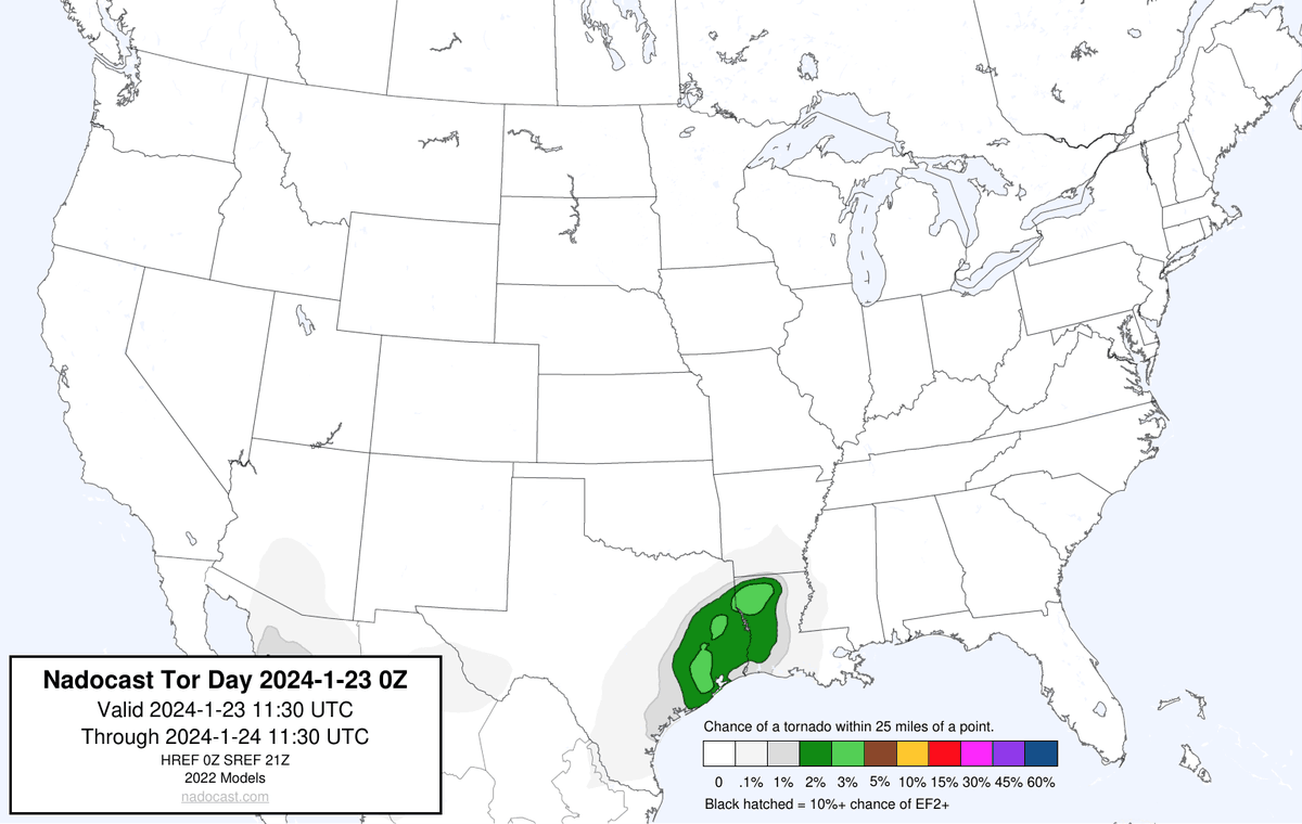 nadocast's tweet photo. 0Z Day Tornado Forecast (New New 2022 Models) https://t.co/2TihgFCjoP