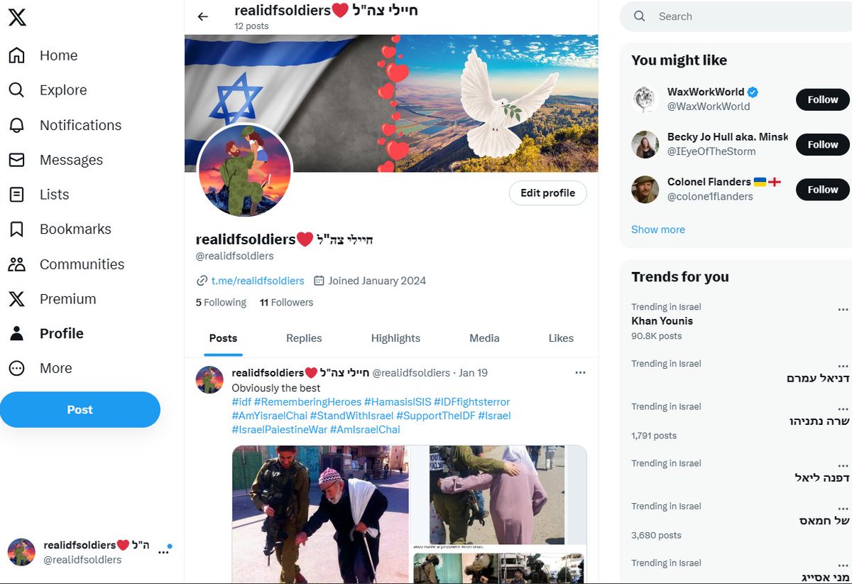 GAZAWOOD1's tweet photo. @IDFsoldiergirl Unbelievable😤!!!
And you won't believe this:
Twitter completely blocked an account that shows IDF soldiers helping old women and children. After an appeal, an automatic reply was received that the account will not be returned because it is manipulative and racist...
And when you… https://t.co/6KUwG6EFTg