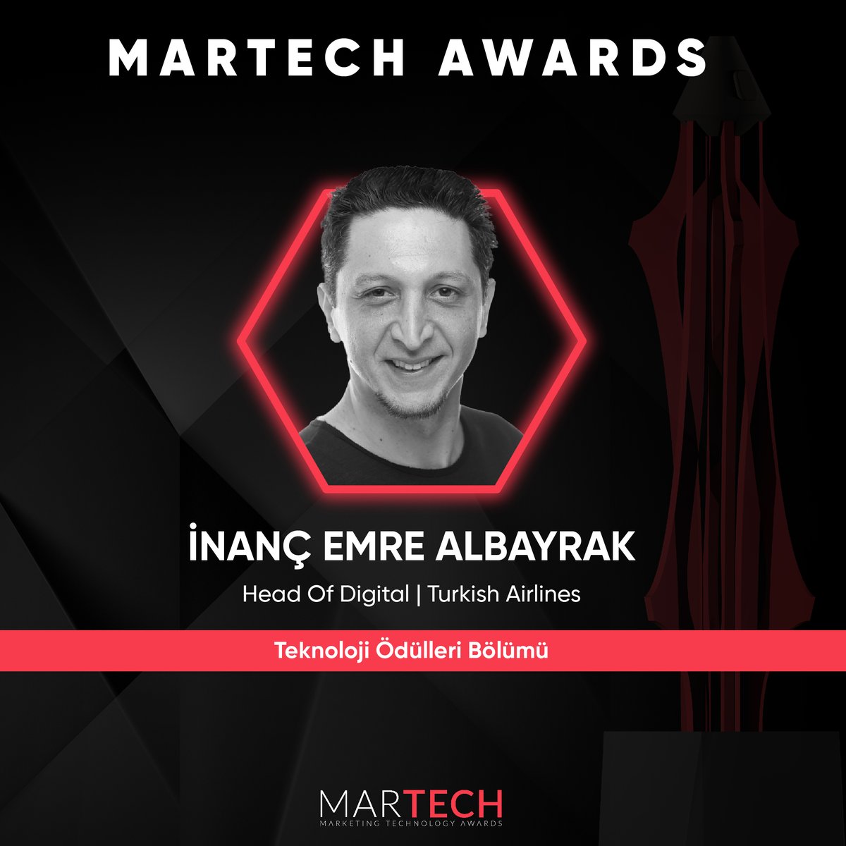 martechawardstr's tweet photo. MarTech Awards 2024’te, Teknoloji Ödülleri Bölümü jüri üyelerimiz arasında Turkish Airlines Head of Digital İnanç Emre Albayrak  da  yer alıyor.

https://t.co/WKEvY35bgN

#martechawards2024 https://t.co/GRrNlF8qgF