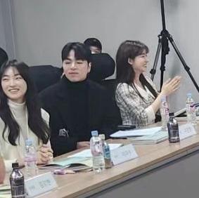 Junhoe at script readings for "Bora Deborah, Twinkling Watermelon and Marry You" dramas ☺️☺️☺️