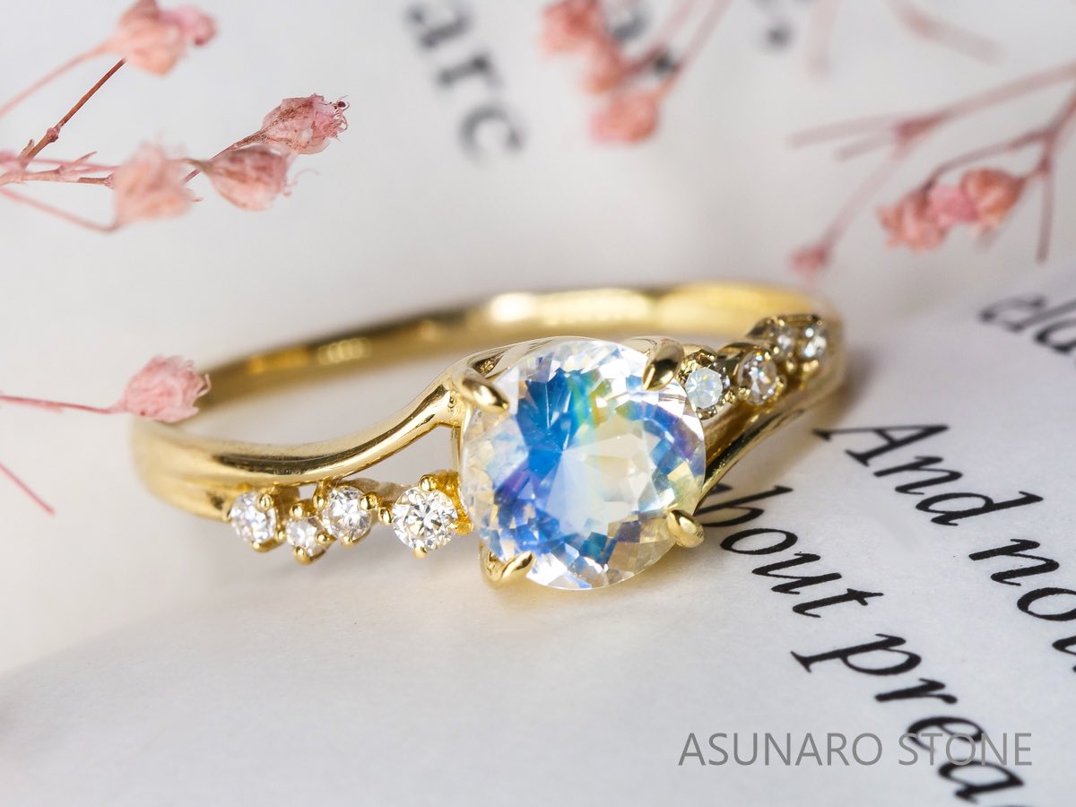 ミーシャレインボーのきらめき!!★アンデシンラブラドライト★オーダー アンデシンラブラドライト 0.645ct 5×5mm マラウイ産 レインボームーン