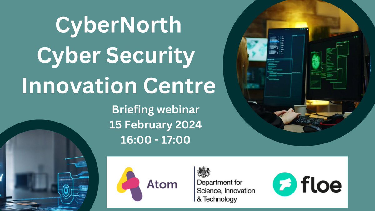 Exciting news!: We're launching the CyberNorth Innovation Centre. Find out more at an online briefing session 15 Feb 16:00 - 17:00 @thefloeuk @scitechgovuk Register now: docs.google.com/forms/d/e/1FAI…