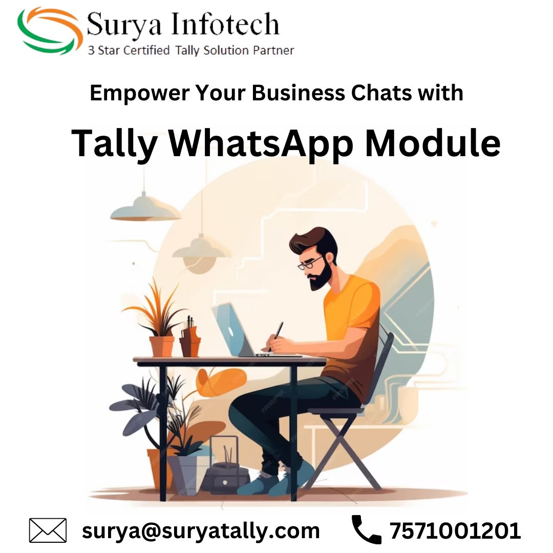 SuryaInfot33933's tweet photo. Transform your Tally experience with our WhatsApp module – Simplifying communication, enhancing efficiency. Stay connected effortlessly! 🚀 
.
.
.
.
.
#SuryaInfotech #SuryaTally #TallyPrime #WhatsappModule #TallyWhatsApp #BusinessCommunication https://t.co/QZlYMJsaTD