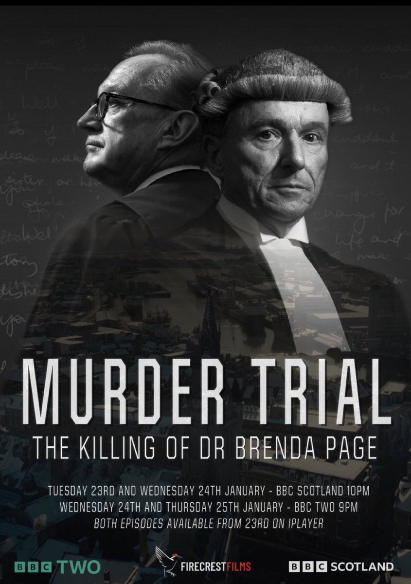 Murder Trial -The Killing of Brenda Page starts tonight at 10pm @BBCScotland and @BBCiPlayer 24 hours ahead of its @BBCTwo debut at 9pm tomorrow. A 45 year quest for justice. Pick of the day in every paper