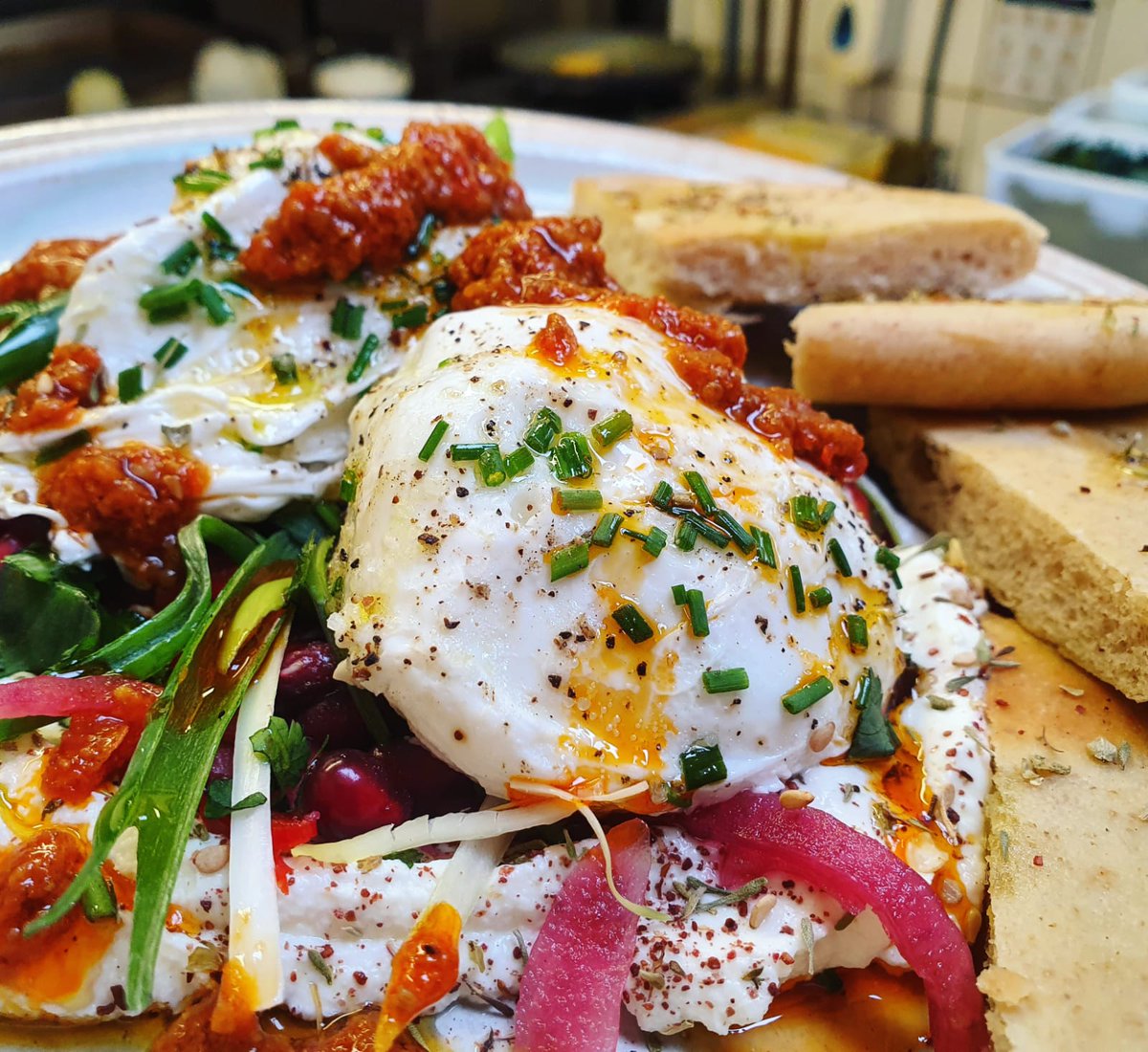 T H E L E B A N E S E 🍳 Labneh, Hollowdene Hens poached eggs, our own harissa, our own za’atar, and our own CSONS flatbread! Breakfast served 7 days a week froom 9 to 11.30.