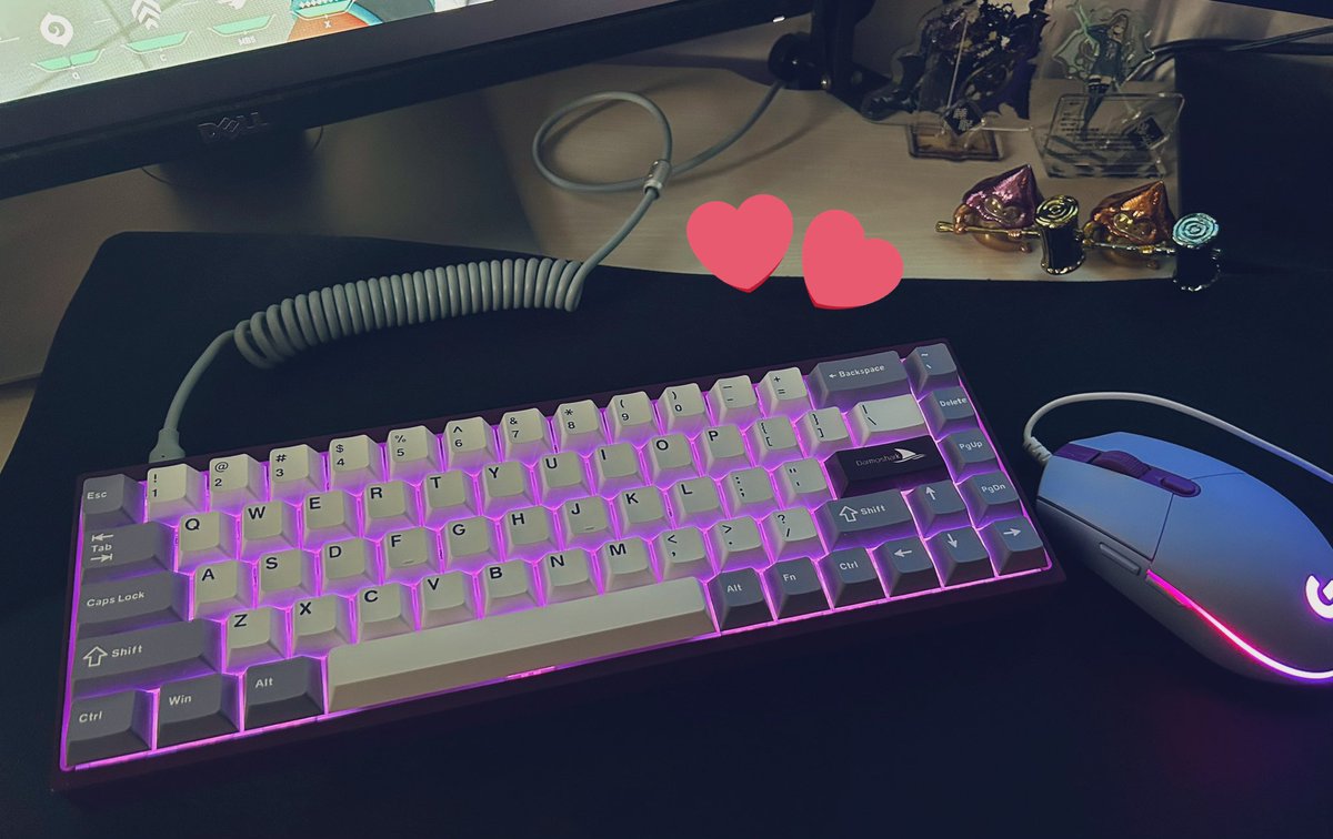 fujinekomugi's tweet photo. 一目惚れしたキーボード届いた❣️かわいすぎるのよ🥹

#KT68 #Darmoshark https://t.co/3KFkKm38im