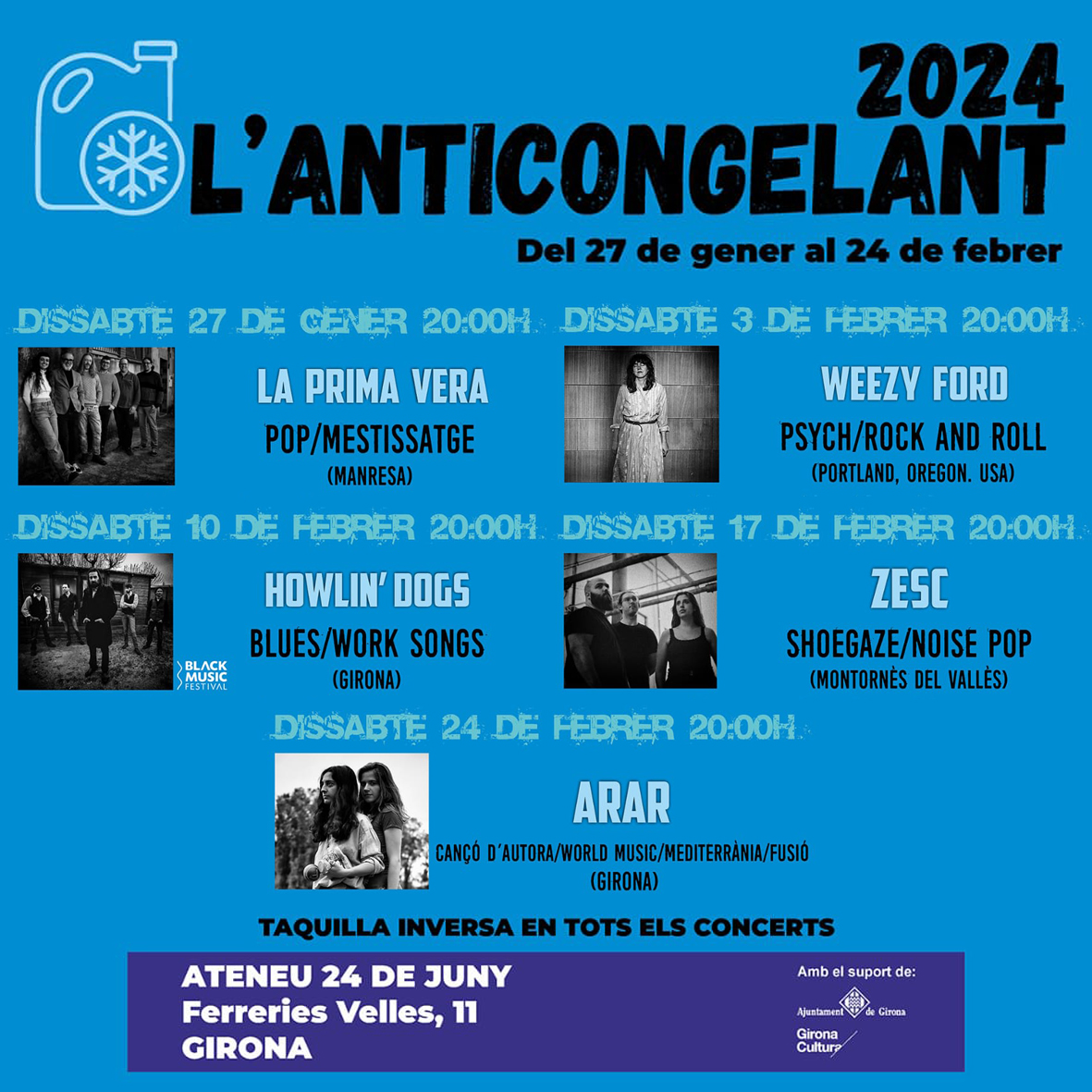 Del 27 de gener al 24 de febrer us oferim una medecina contra la fred, l'#Anticongelant, el cicle de concerts d'hivern de l'<a href="/Ateneu24dejuny/">Ateneu 24 de juny</a>.