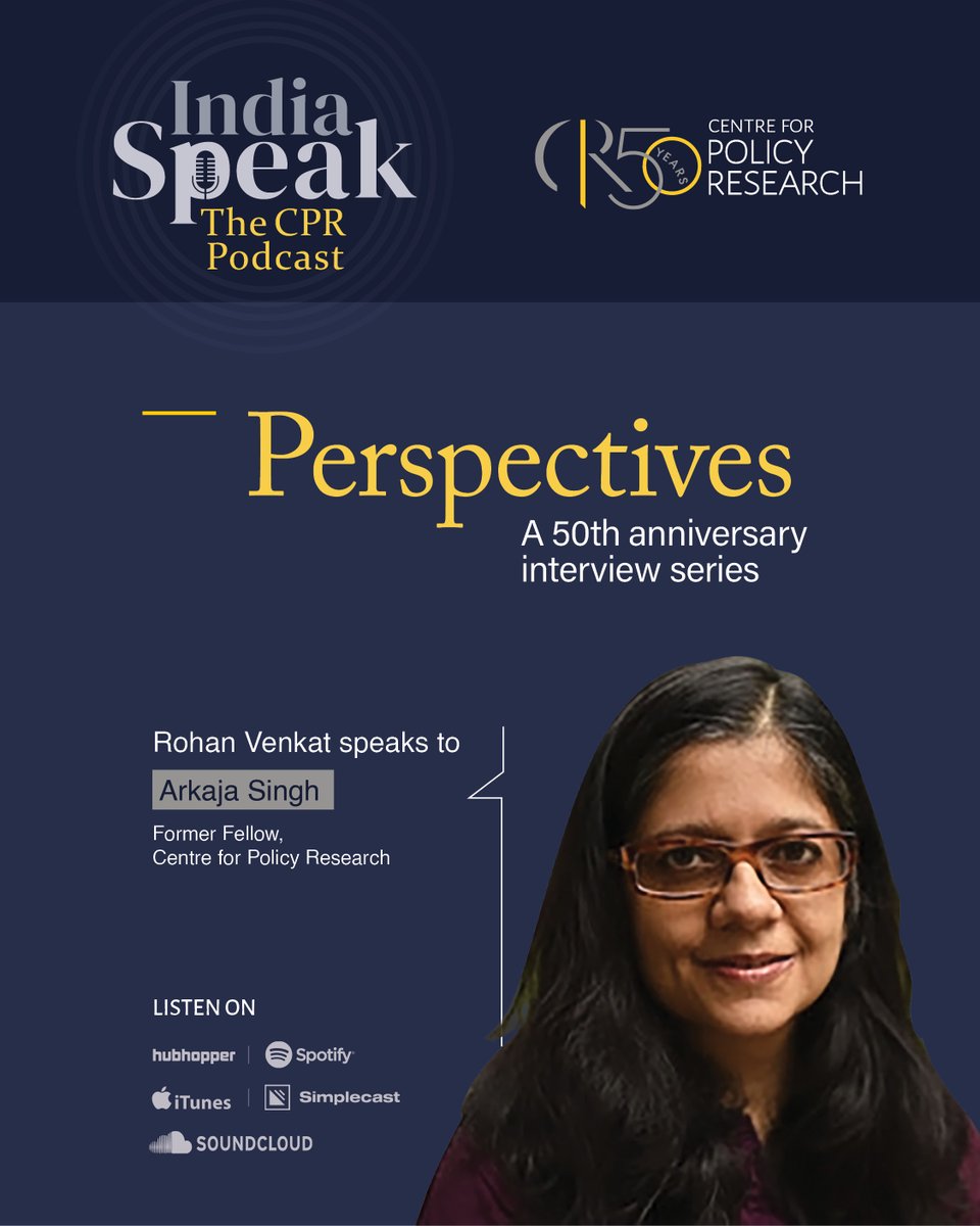 In the latest edition of CPR Perspectives, <a href="/arkajasingh/">arkajasingh</a> talks about her wide range of work at <a href="/CPR_India/">Centre for Policy Research</a> with different initiatives, her advise to young researchers, recommendations and much more.

Listen here: cprindia.org/podcast/