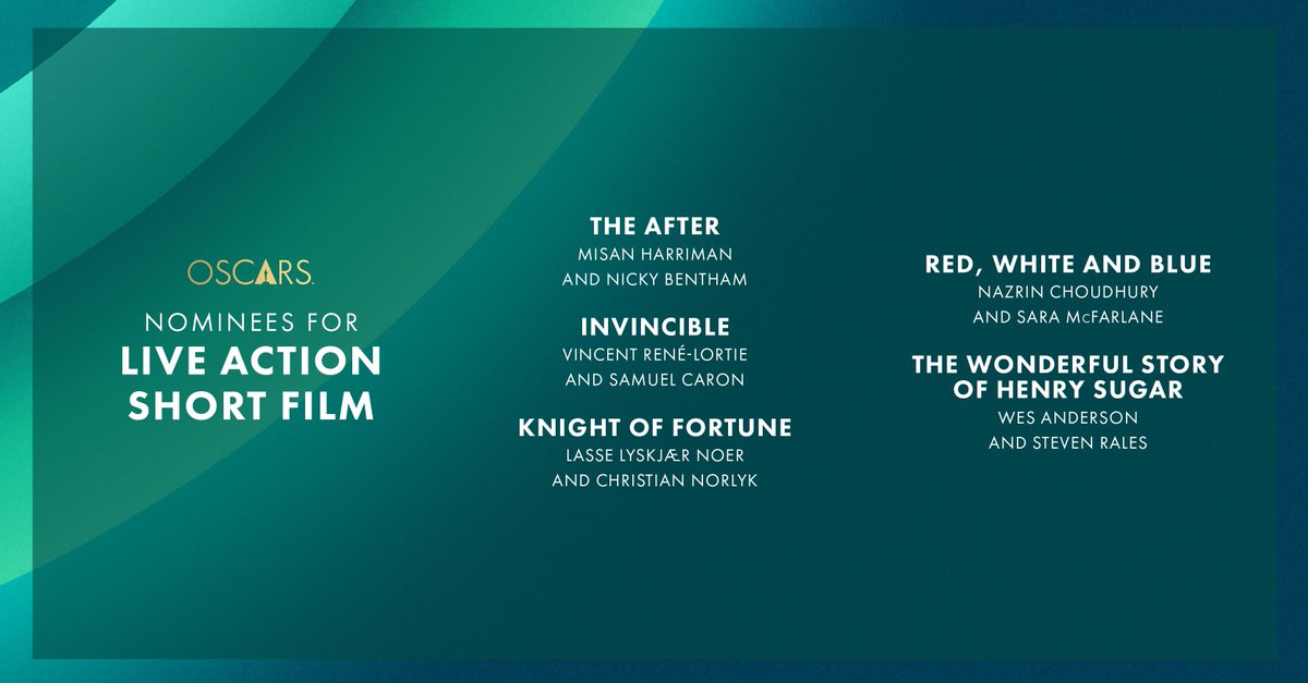 Short on time, big on talent, here are this year's nominees for Live Action Short Film. #Oscars