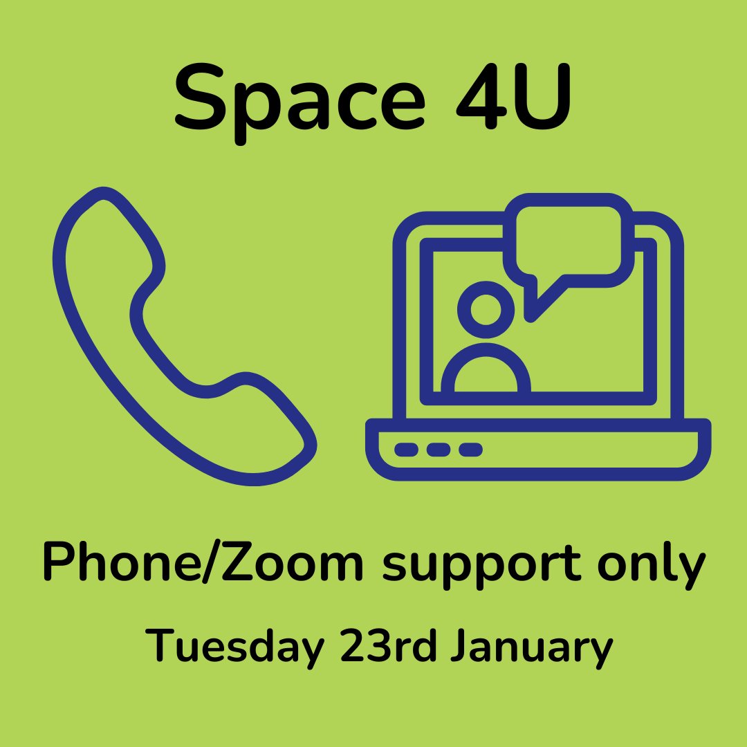 Due to staff challenges, Space 4U will be offering a zoom/phone support only service today - Tuesday 23rd January.

We apologise for any inconvenience caused.