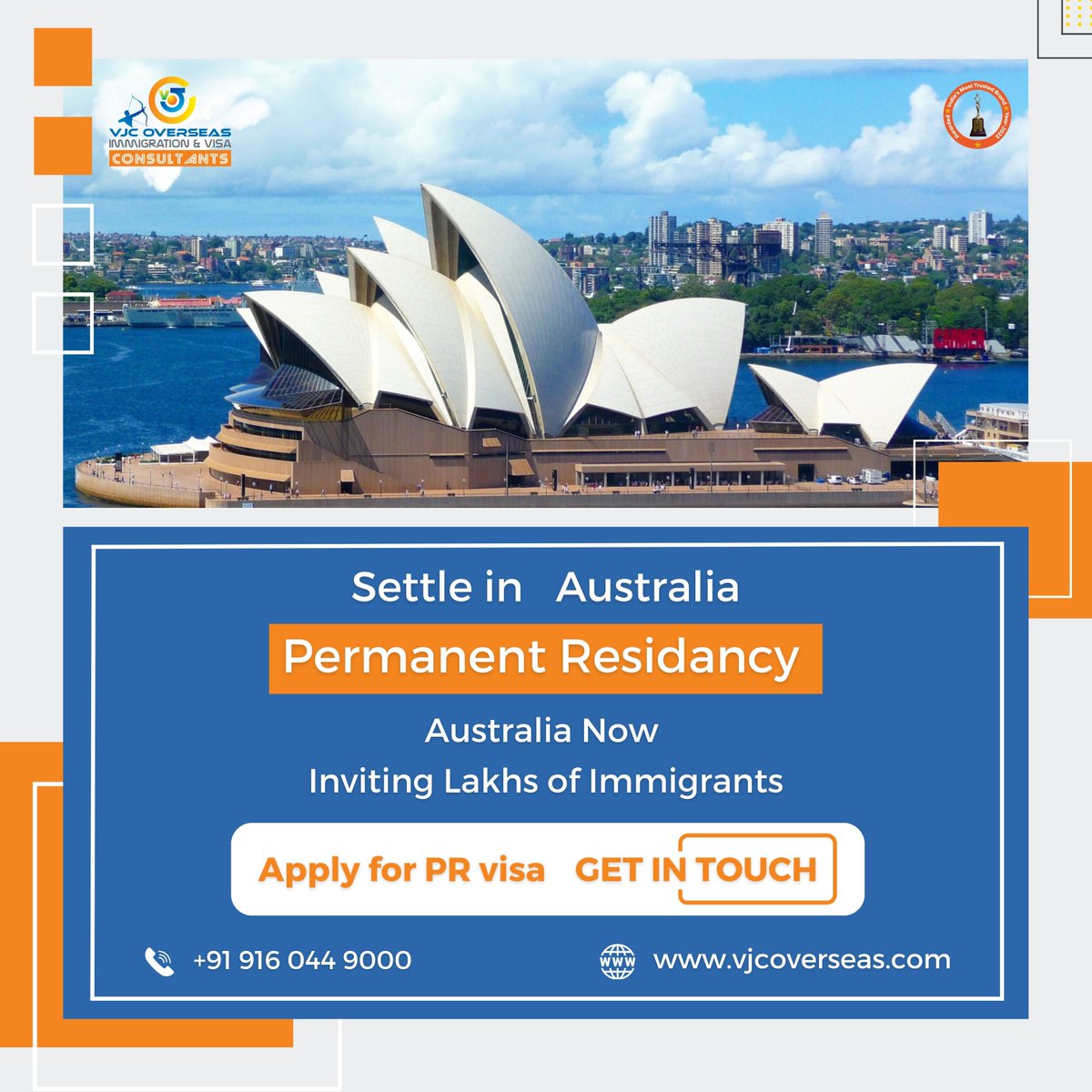 VJCOVERSEAS's tweet photo. Consult VJC Overseas for a hassle-free Australia PR visaprocess
+91-9160449000
https://t.co/KAv0NLRWJi
#AustraliaImmigration #Australiavisa #PRVisa #Immigrationconsultants #AustralianDream #Permanentresidency #AustralianCitizenship #AustralianVisaProcess #ImmigrationLaw https://t.co/raDKODOySU