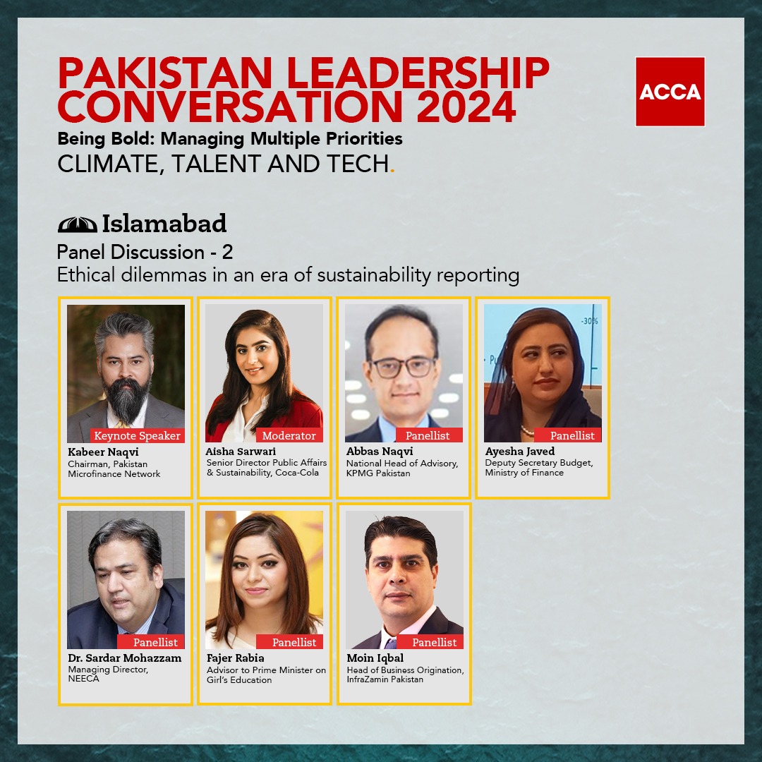 Be a part of the thought-provoking panel discussion on 'Ethical Dilemmas in an Era of Sustainability Reporting' at the Pakistan Leadership Conversation 2024 in Islamabad. Tune in for a captivating conversation via our live stream on Facebook and LinkedIn.