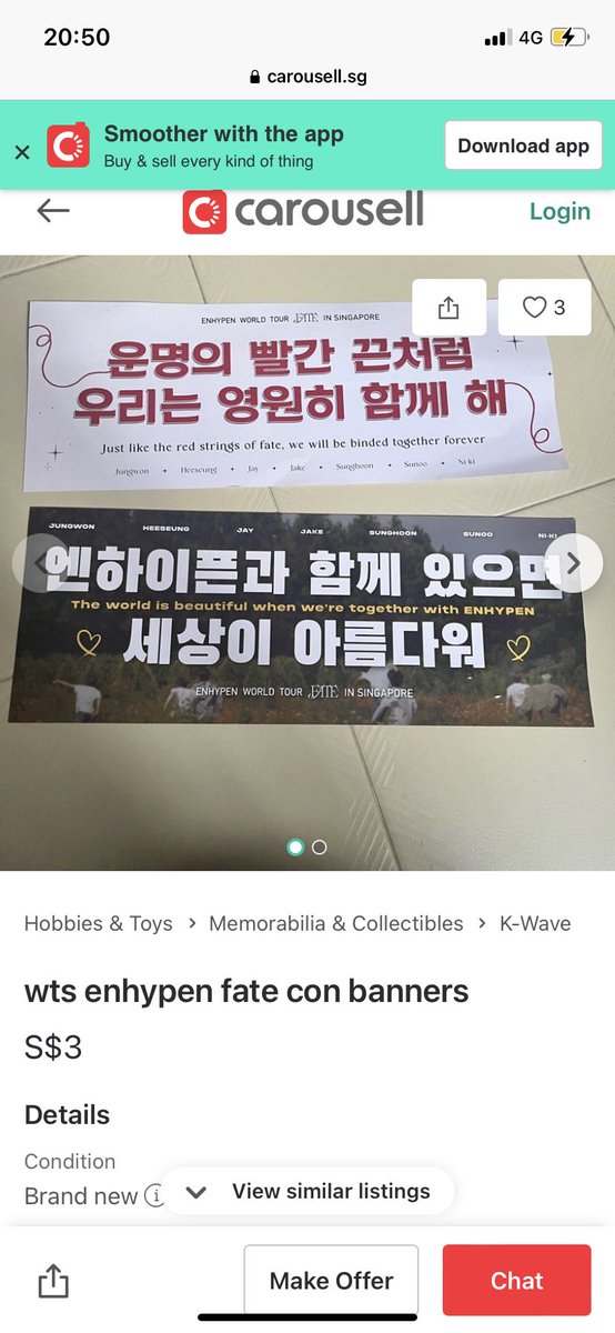 ENHYPENsgp's tweet photo. It has come to our attention that some fans are listing the banners for sale on carousell... we still have extras, if you didn't receive one during the concert you can collect them from us! 

Details here: https://t.co/EmR6j0yC93

 #FATE_IN_SINGAPORE https://t.co/oVoEP748wm