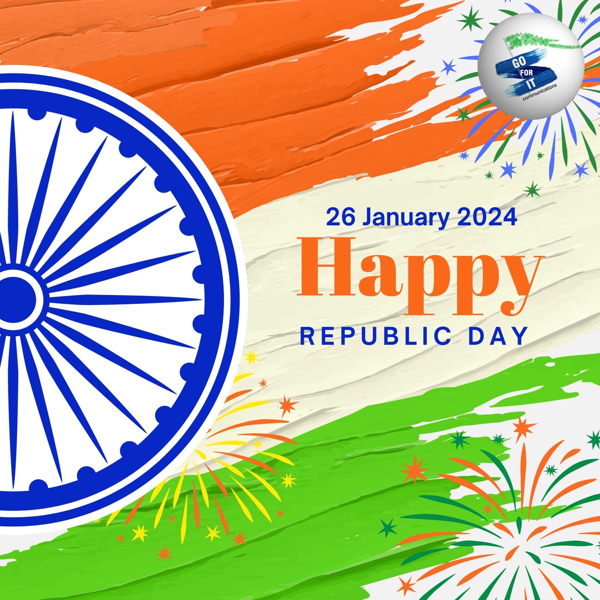 GoForItComms's tweet photo. Happy Republic Day!!!
.
.
#goforitcommunications #g4i #HappyRepublicDay #Tricolor #RepublicDay #RepublicDay2024 #DemocracyCelebration https://t.co/LauYFW8iMQ