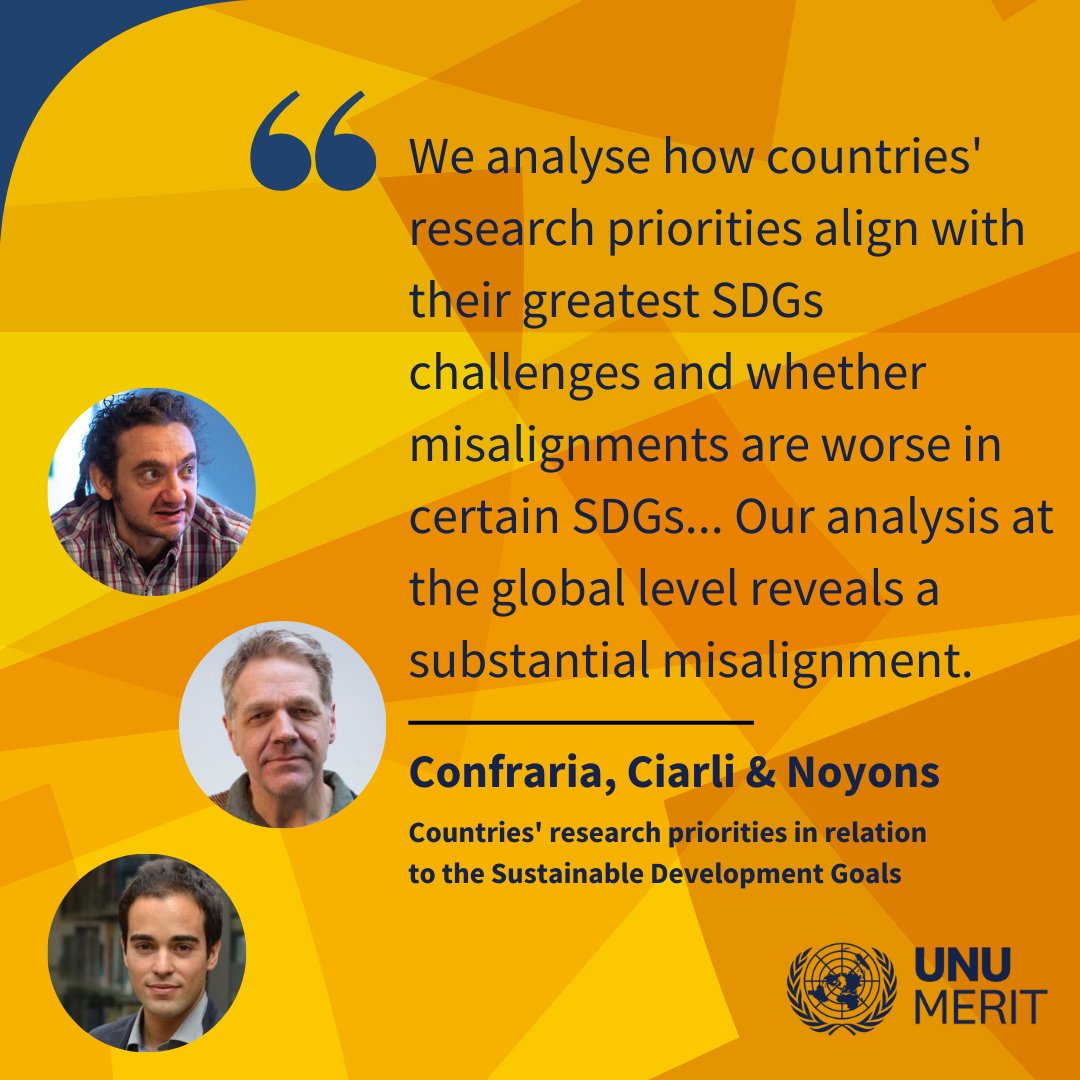 A new publication co-authored by our researcher Tommaso Ciarli, together with <a href="/hugoconfraria/">Hugo Confraria</a> &amp; Ed Noyons, introduces a novel method for comparing countries' research priorities with their #SDG challenges.

💡 Read here: bit.ly/3S4ciaG

<a href="/SPRU/">SPRU</a> @CWTSLeiden <a href="/UNDP/">UN Development</a>