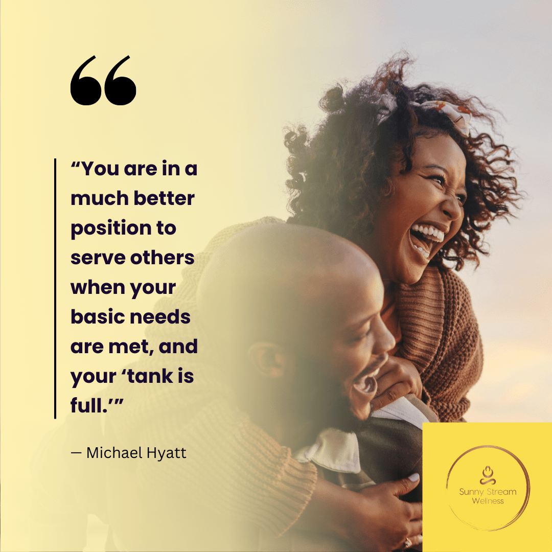 SunnyStreamBW's tweet image. “You are in a much better position to serve others when your basic needs are met and your ‘tank is full’.” — Michael Hyatt

SunnyStreamWellness.com

#Massage #MeetYourNeeds #SelfCare
