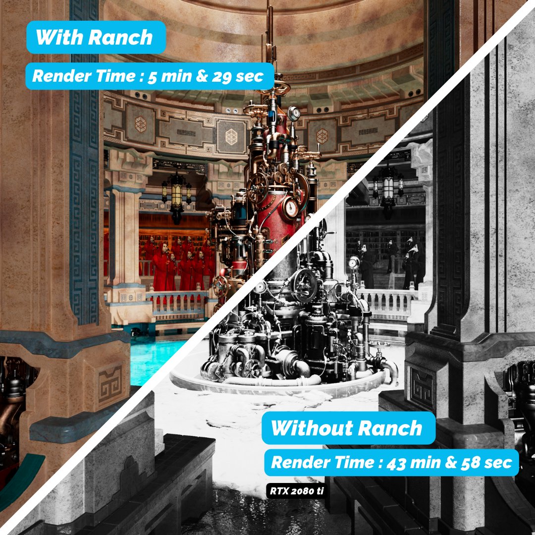 RANCHComputing's tweet image. 🌟 Transform Your Creative Process: Ultra-Fast Rendering! ⏱️
🐌 Traditional Rendering: 43 min and 58 sec
🚀 Rendering on Ranch Computing: 5 min & 29 sec
#FastRendering #3DInnovation #LimitlessCreativity #TimeSaving #EfficiencyBoost