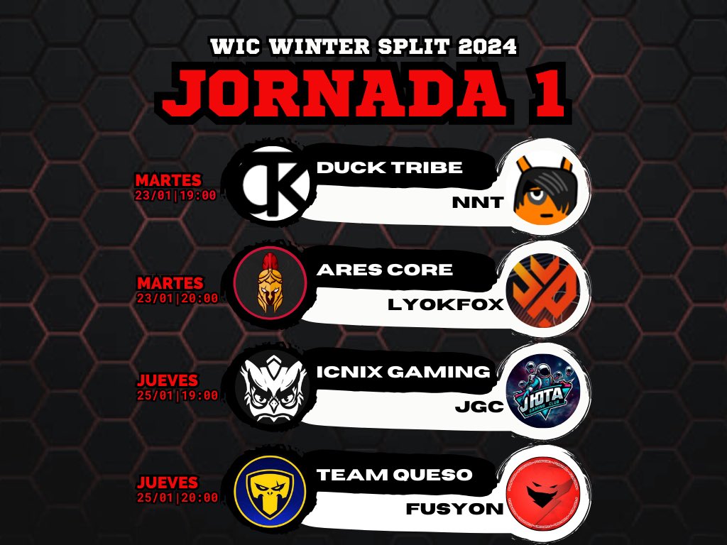 ⚔️¡Hoy comienza el WINTER SPLIT!

🔗 twitch.tv/imcharm3d
🕡 18:30h Empieza el directo
🕖 19:00h DUCK TRIBE vs NNT
🕗 20:00h ARES CORE vs LYOKFOX