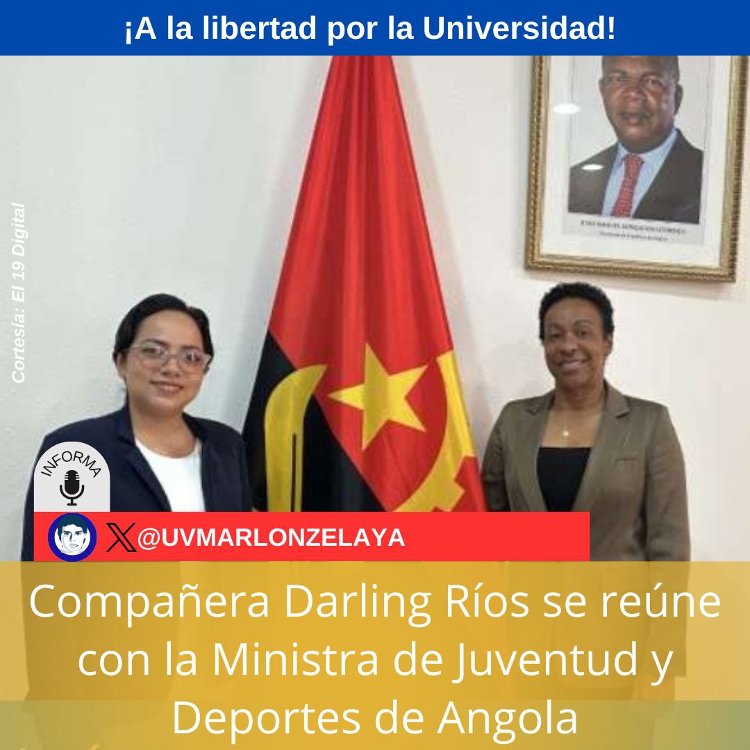 Compañera Darling Ríos se reúne con la Ministra de Juventud y Deporte de Angola.✊🇳🇮❤️🖤
#SomosUNAN
#DaríoVidayEsperanza
#13DeJulio
#SomosUNCSM
#4519LaPatriaLaRevolución
#TropaSandinista