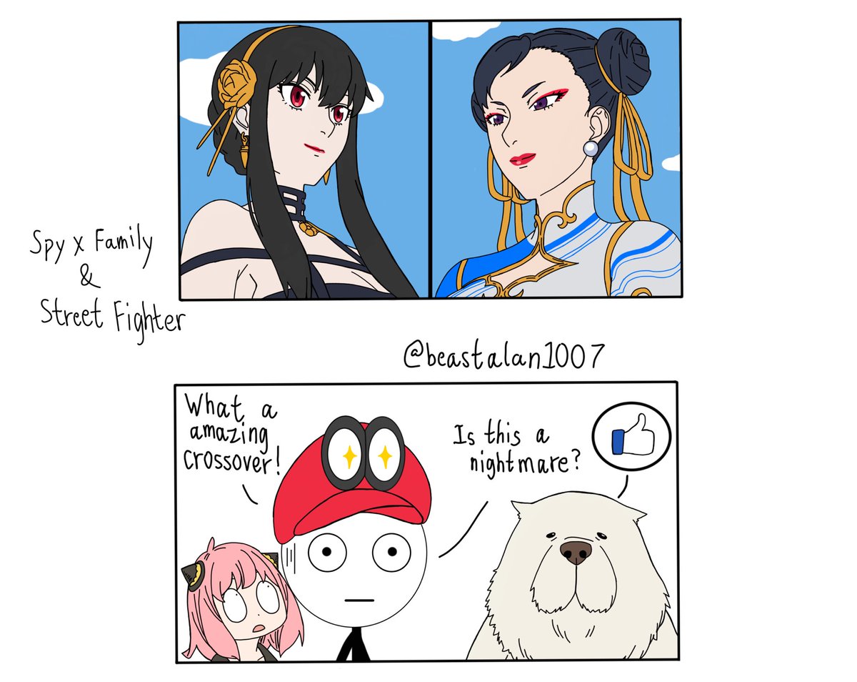 beastalan1007's tweet image. #spyxfamily #streetfighter #anime
Spy x Family &amp;amp; Street Fighter crossover!
