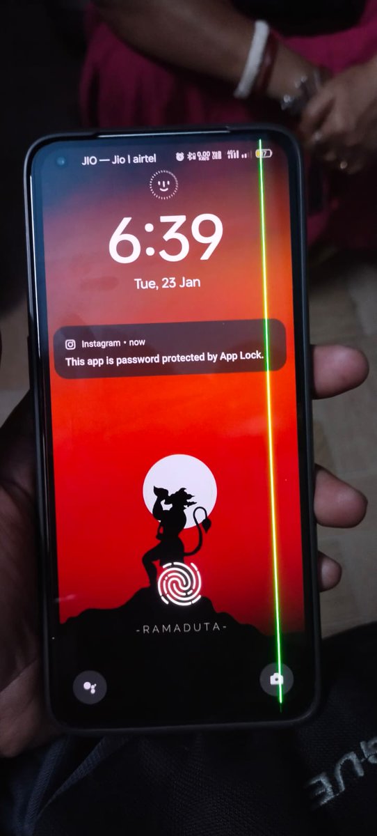 AkashBa58's tweet photo. @realmecareIN @skyli_realme @realmeIndia  after the Update of realme UI 5.0 this green line has occurred and the realme service center is asking for  Rs 8500/- for the screen replacement as this is a software issue then why should the customer bear this cost. Please solve this https://t.co/gBH2emO4fR