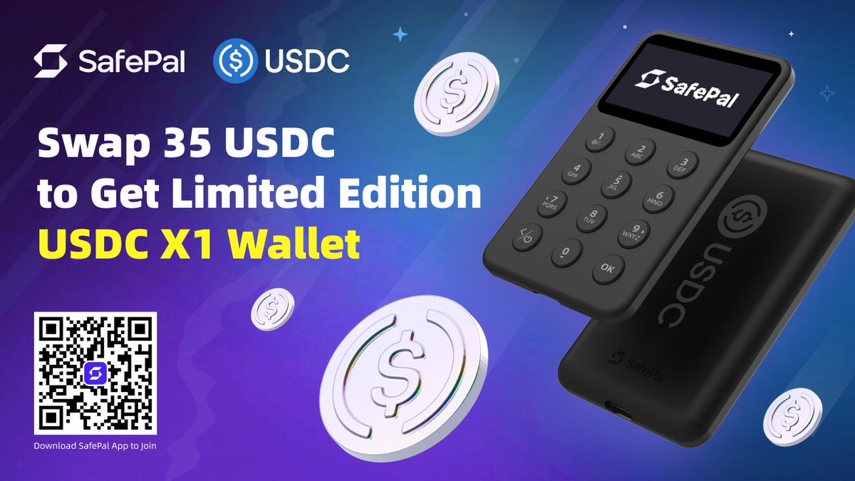 🎉 Get your hands on a limited edition #USDC hardware wallet for FREE! 🛡️ 🎁 Swap 35 USDC to redeem! 🚀 Enjoy exclusive privileges! 🗓️ 24th-30th Jan 10 AM UTC 2024 DL to join📱 safepal.com/download Full details👇 blog.safepal.com/safepal-launch… #SafePal #CryptoSecurity #Giveaway