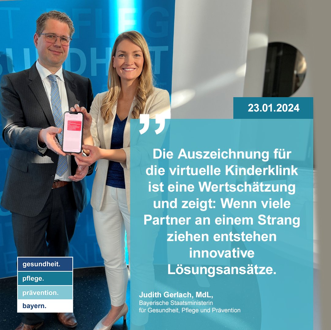 1A-Award für Leuchtturm-Projekt „TeleKiN“. Bayernweit werden alle Kinderkliniken digital vernetzt, um freie Ressourcen zu nutzen. pnp.de/print/lokales/… #VirtuelleKinderklink #TeleKiN #Auszeichnung #1AAward #Vernetzung