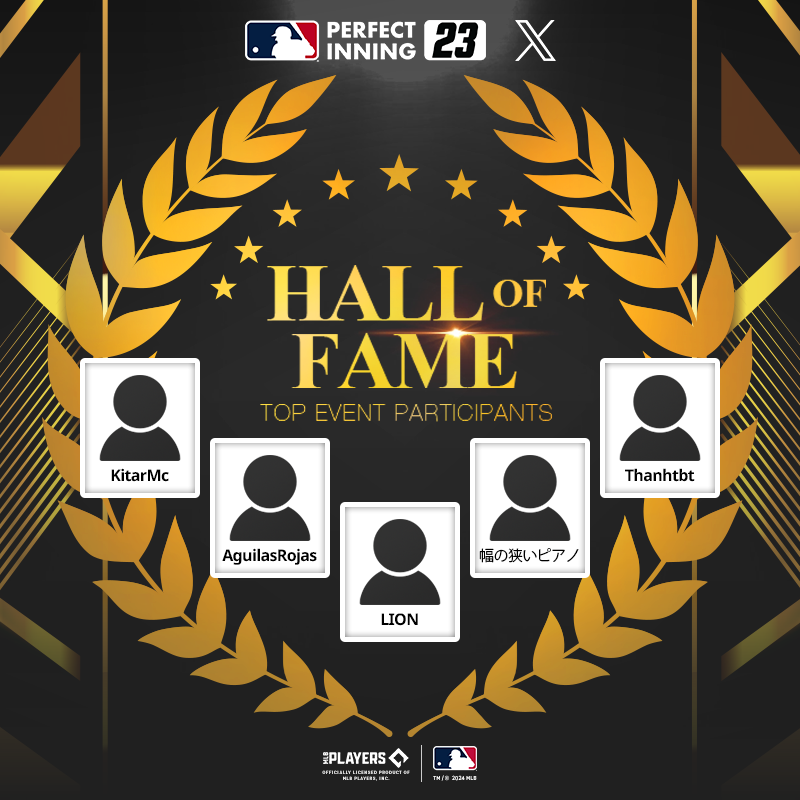 MLB__PI's tweet photo. We appreciate all the love and support we received over the past year.😍

To show gratitude towards our GMs, we decided to recognize the following GMs who participated in the most X-exclusive events!🥳

@ksjturbo - LION
@habapianoMLB - 幅の狭いピアノ
@rasec023 - AguilasRojas
@thnh78976124 - Thanhtbt
@Oscar19110702 - KitarMc

Let's give a round of applause to our GMs who made it to our X Hall of Fame!👏👏👏

Top 5 GMs will receive 1 [Event] Platinum Player Pack within this week.🎁

Here is a gift for everyone to celebrate!
🎟️ THANKUALL23
⏲️ 2/11 23:59 (PST)

Please look forward to our continuous endeavor this year.

#MLB #BaseballLife #Baseball #Sports #HallOfFame #HoF