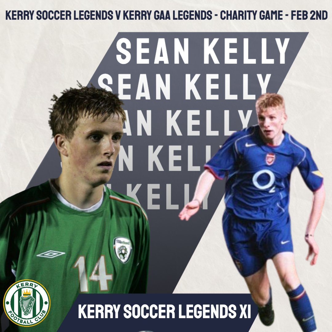 Kerry Soccer Legends XI have a key man signed up! Tralee man Sean Kelly, a former Irish international and played with Arsenal, Cork City, Galway United and Limerick FC to name a few! 📸 @Inphosports & @Stuart_PhotoAFC Tickets - kerryfc.com/tickets #WeAreKerryFC