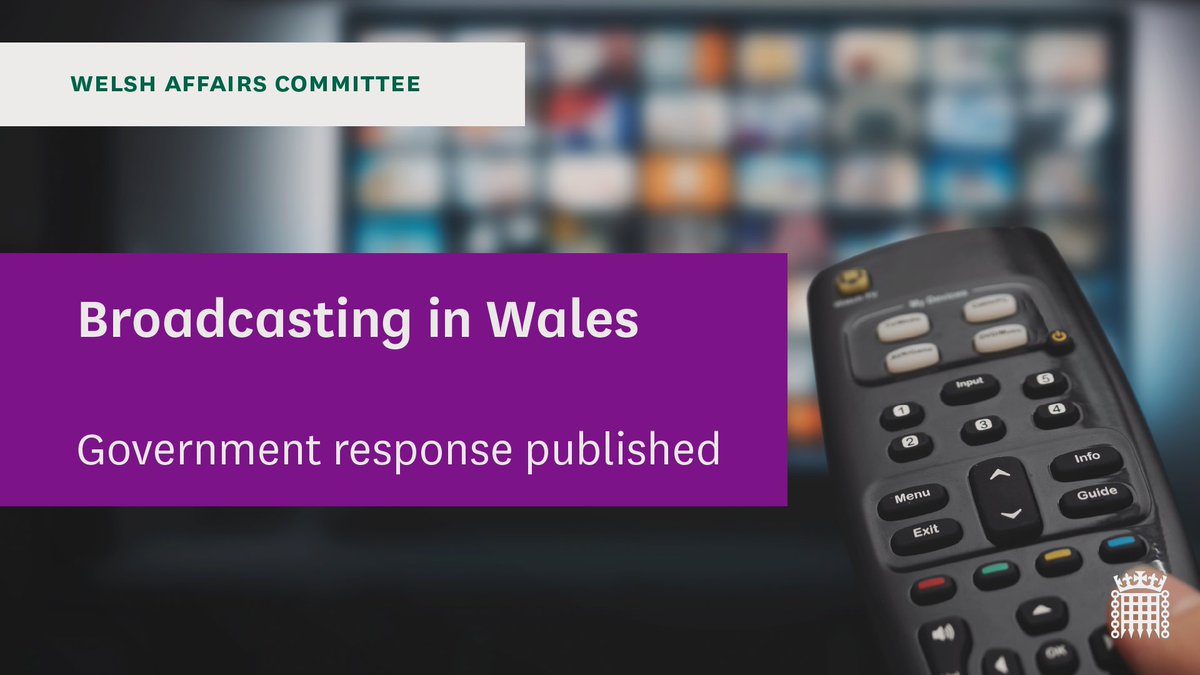 We have published the Government response to our report on Broadcasting in Wales.

Read the response here: committees.parliament.uk/publications/4…

Read our report here: committees.parliament.uk/publications/4…