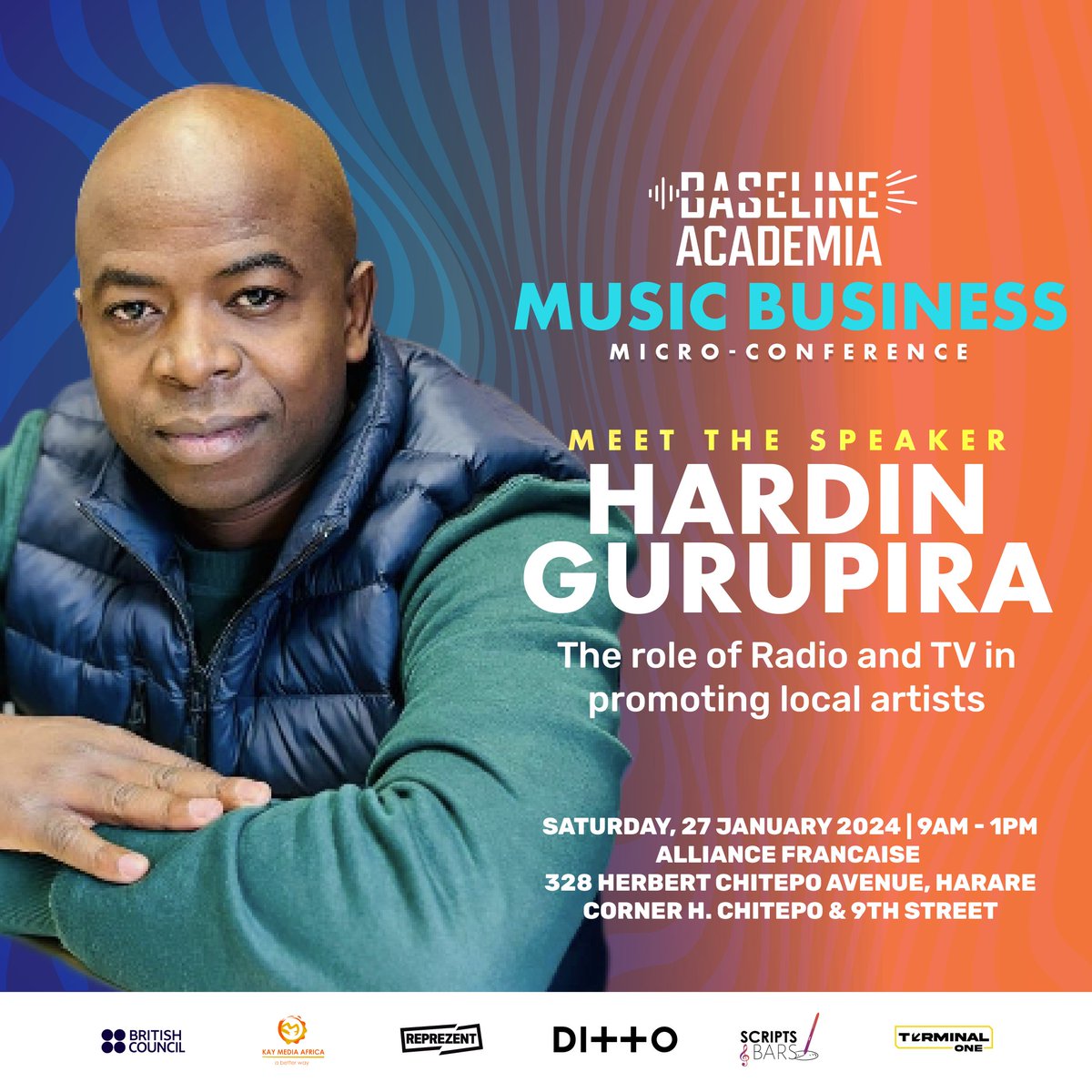 scriptsandbars's tweet image. Join Hardin ‘H1’ Gurupira is the Head of Production &amp;amp; Music at Star FM. 

Saturday, 27 January 2024
9am – 1pm
Alliance Francaise de Harare
328 Herbert Chitepo Avenue, Harare
Corner H. Chitepo &amp;amp; 9th Street

@kaymediaafrica
@SouthernAfrArts

#scriptsandbars #creativeaccelerator