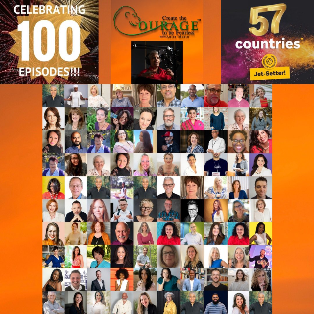 AnitaMattuPage's tweet photo. This Week’s New Podcast Special
Celebrating 100 Episodes of Transformation, Authenticity, And The Human Experience w/ Anita Mattu EP 100
Click to listen here.
https://t.co/xygFPX6chC
#CourageousJourneys #PodcastMilestone #100thEpisode #CreateCourage #Fearless100 #PodcastCeleb https://t.co/3ftOtyWP3m