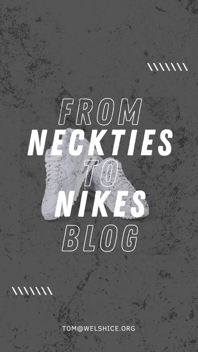 🚀 Excited to kick off my new blog series, ‘#FromNecktiestoNike’! 🕴️👟 

From neckties stifling creativity to Air Force 1s stomping on boundaries. Join me on my writing journey!✨ 

Blog 1 - welshice.org/neckties-to-ni…

Blog 2 - welshice.org/neckties-to-ni…

#Entrepreneurship