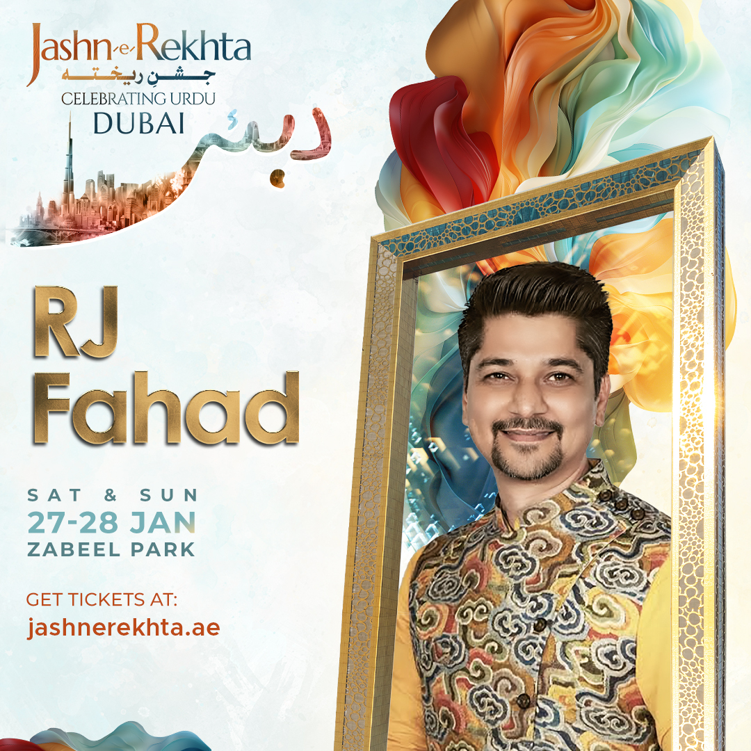 Join us for on-the-ground bytes and engaging interviews to be intrigued by the festival with RJ Fahad. @rjfahad 🎟️ Get your tickets at jashnerekhta.ae ⚡️Saturday & Sunday ⚡️27-28 January 2024 ⚡️Zabeel Park, Dubai