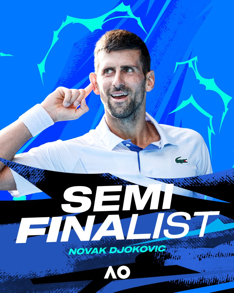AustralianOpen's tweet photo. Novak Djokovic. AO semifinalist for the 11th time 💫

@DjokerNole • #AusOpen • #AO2024 https://t.co/OOc4FCQ3CM