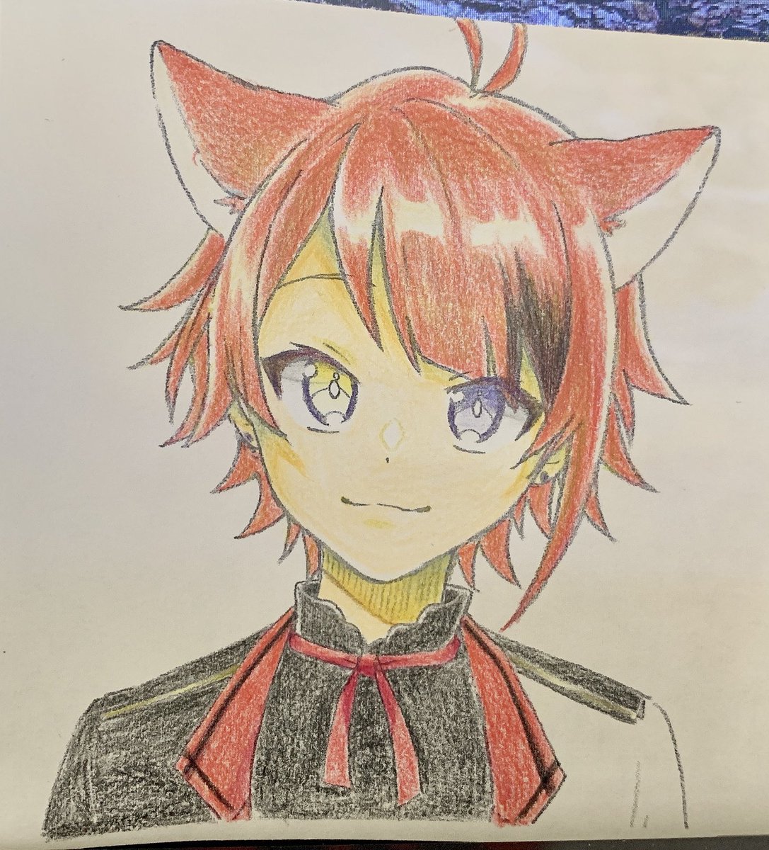 これをこうしてこう!(色鉛筆ムズ…) 