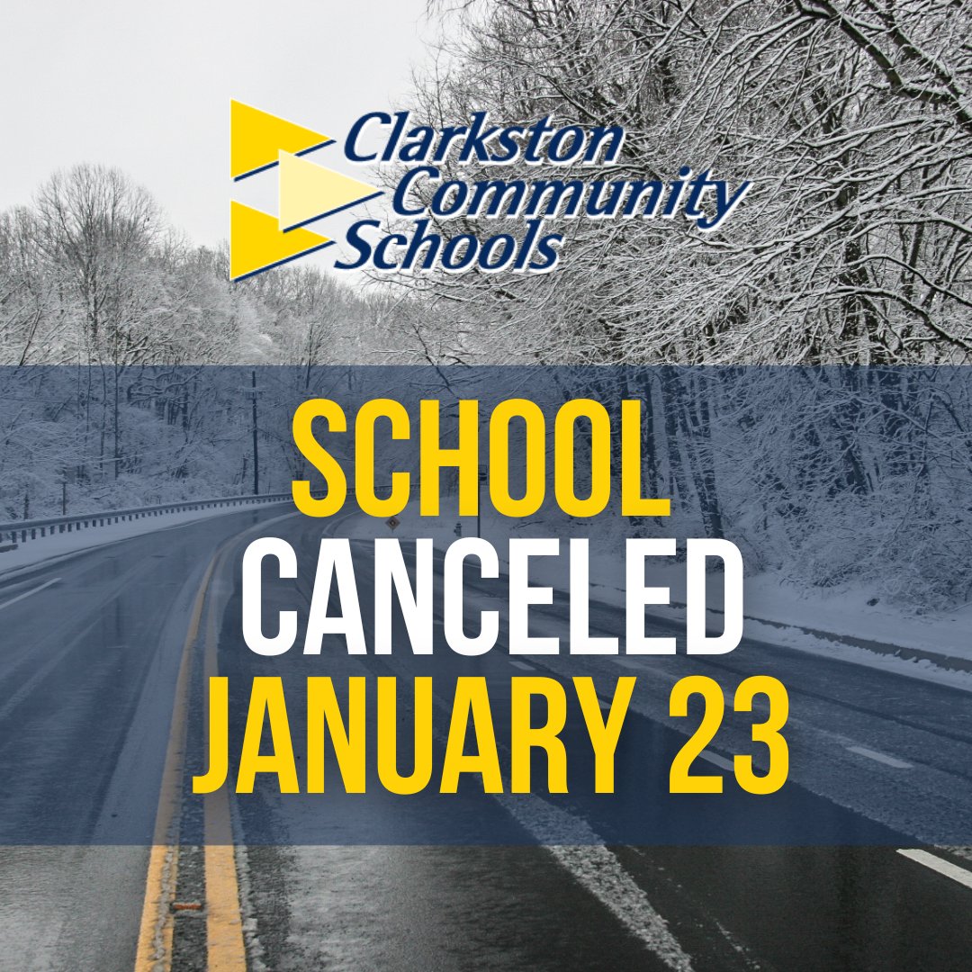 Due to icy conditions on roads throughout the district, all schools will be closed today, Tuesday, January 23. Thank you, and stay safe!