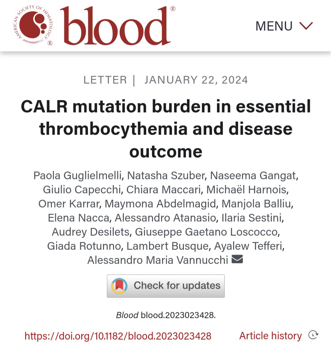 Among 281 patients with essential thrombocythemia and CALR mutation, we found a VAF of >60% to be associated with significantly shortened myelofibrosis-free survival, mostly apparent with CALR type-1 and CALR ind. @ASH_hematology @AOUCareggi @MayoClinic @n_gangat @NatashaSzuber