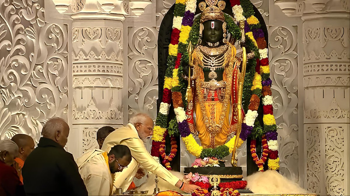 Grateful for the serene vibes and shared blessings during yesterday's  Ramji Pooja celebration in India! 🙏✨ The atmosphere was filled with devotion and unity as we marked this auspicious day. @narendramodi @narendramodi177 #RamjiPooja  #IndianFestivities #UnityInDiversity