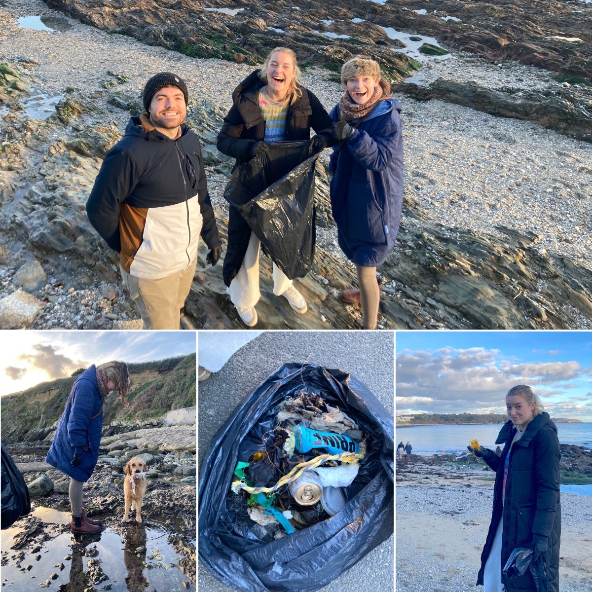 First monthly beach clean of 2024.
Well done Take Pointers for braving the cold ❄️

#gyllyngvasebeach #falmouth #cornwall