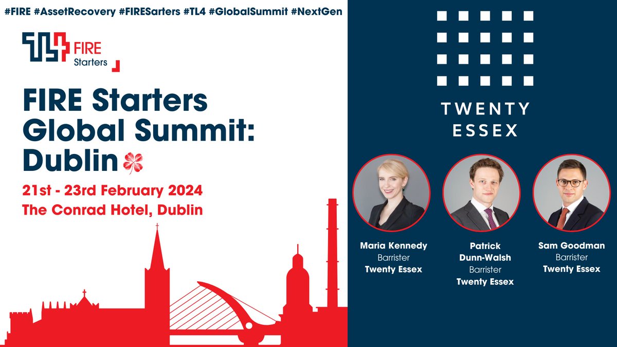 Our members will be heading to Dublin in February for the @TL4Fire Starters Global Summit: Dublin; bringing together rising stars of asset recovery, fraud, and insolvency. Book your place and join us! thoughtleaders4.com/fire/fire-even… #FIREStarters #AssetRecovery #GlobalSummit #Fraud