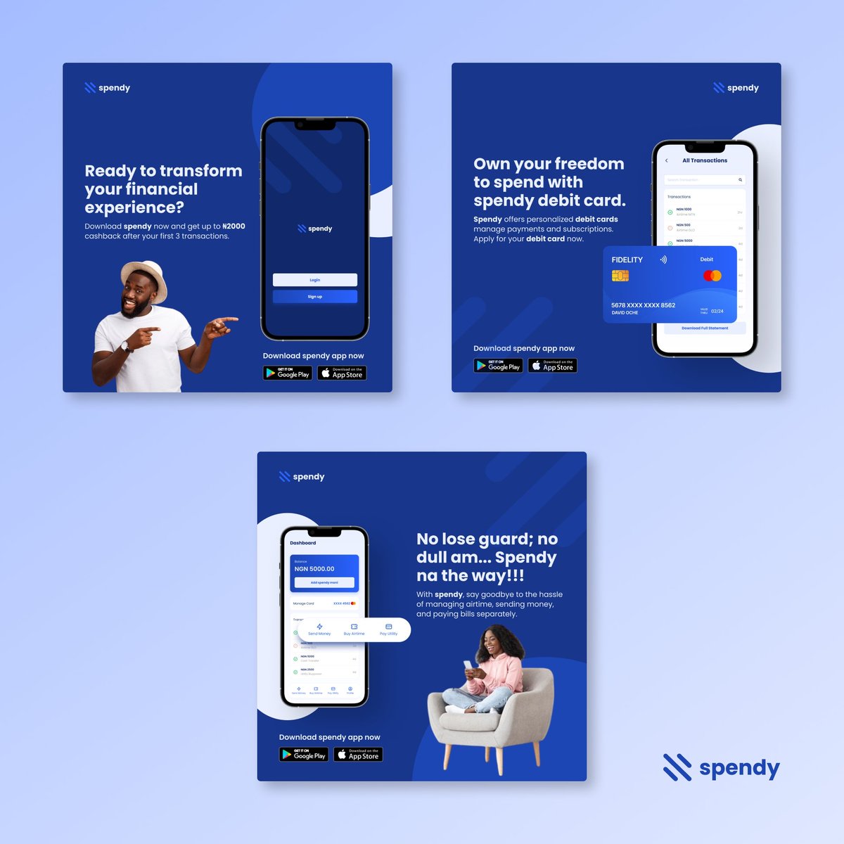 iamCalebzer's tweet image. This is the design of social media campaign posts to promote Spendy with the primary goal of boosting product awareness, increasing downloads, and fostering community engagement.
#Designgate #Designgate30DaysUIChallenge #UIChallenge #DesignDay25 #DesignCommunity #UIUX #Spendy